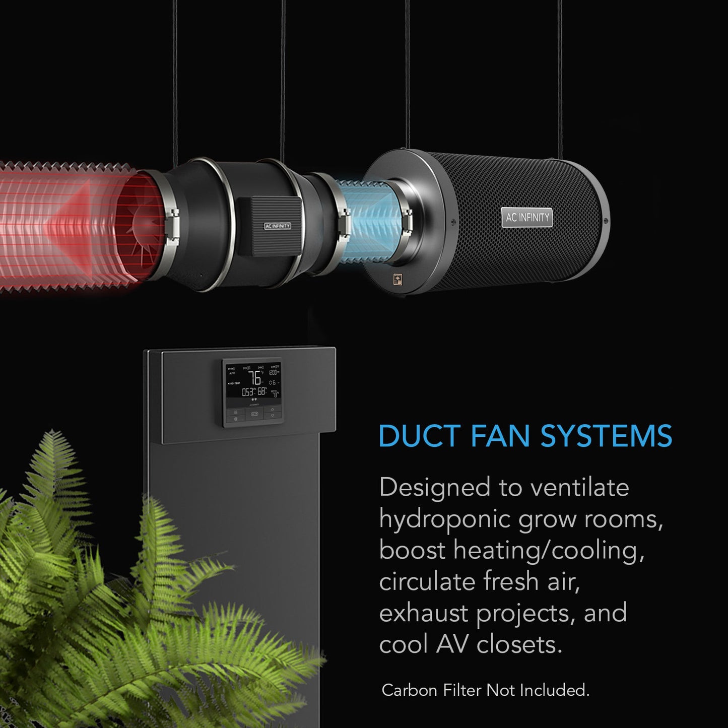 Cloudline Pro T4, Quiet Inline Duct Fan System With Temperature Humidity Vpd Controller, 4-Inch