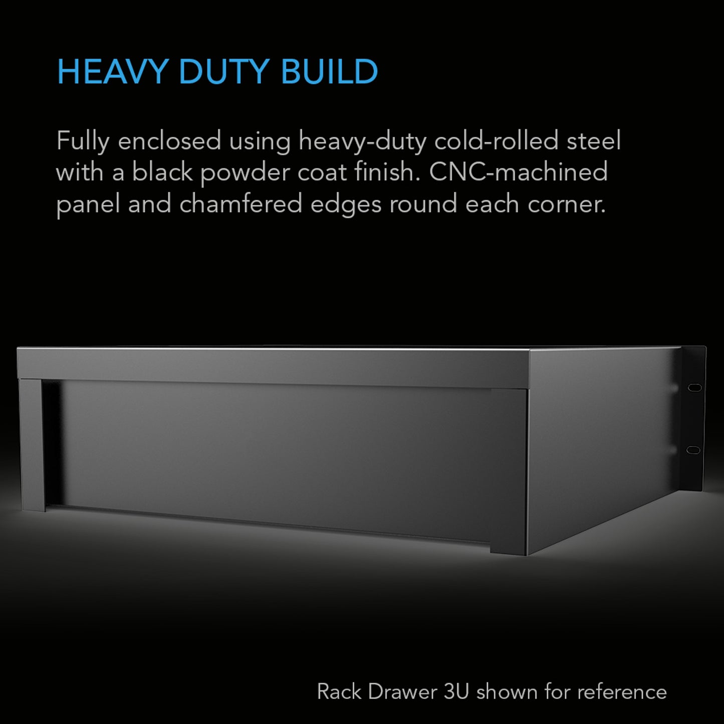Heavy-Duty Rack Drawer With Aluminum Faceplate, 3U