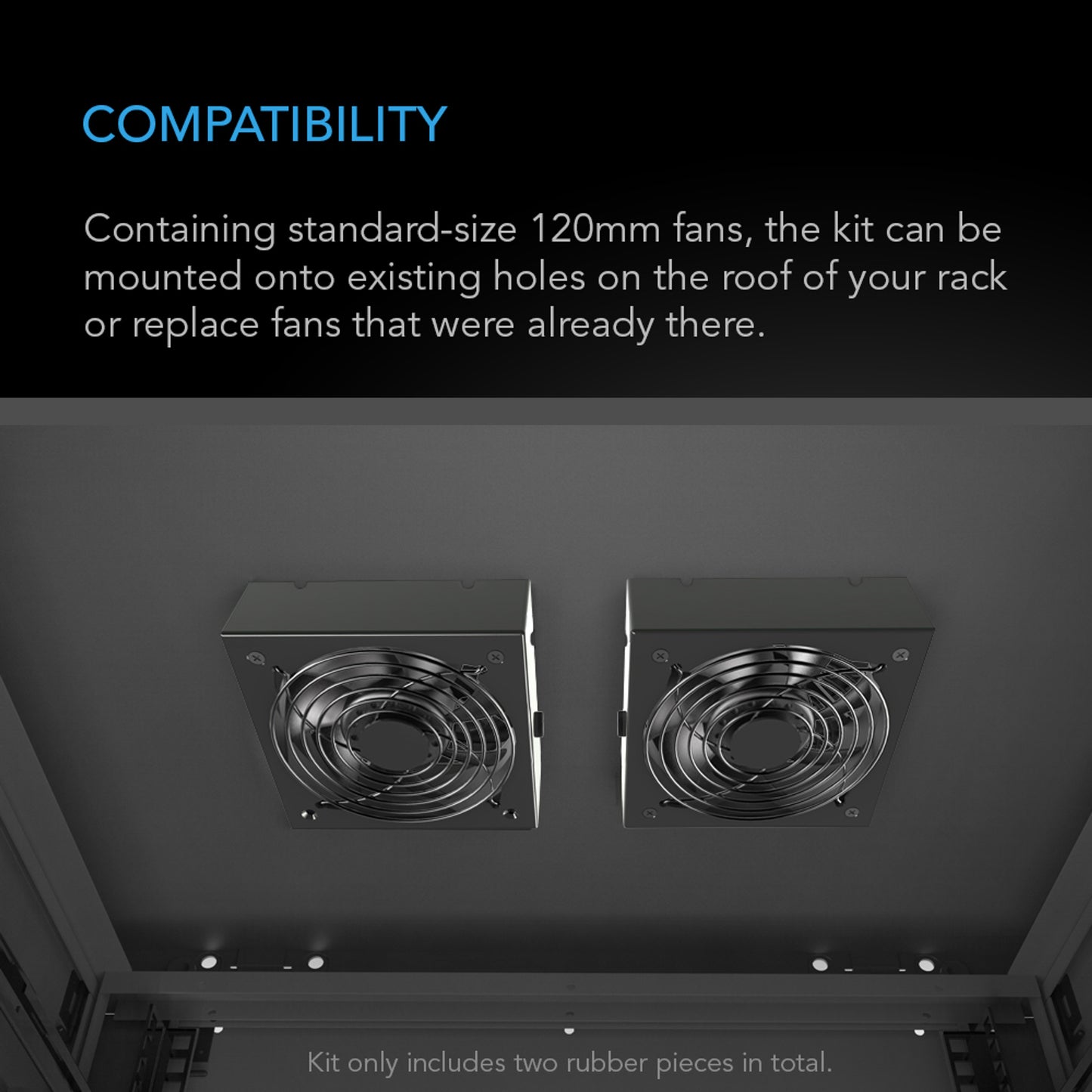 Rack Roof Fan Kit, Dual Cooling-Fans With Speed Controller