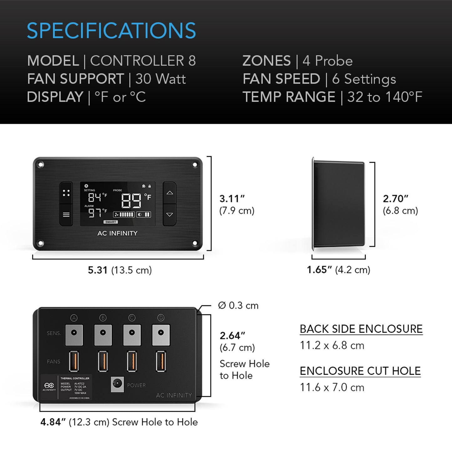 Controller 8, Intelligent Thermal Fan Controller, Multiple Zones