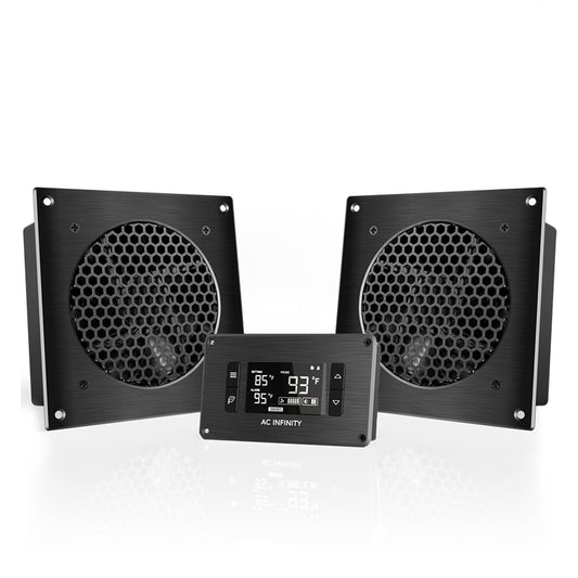 Airplate T8, Home Theatre and AV Quiet Cabinet Cooling Dual-Fan System, 6 Inch
