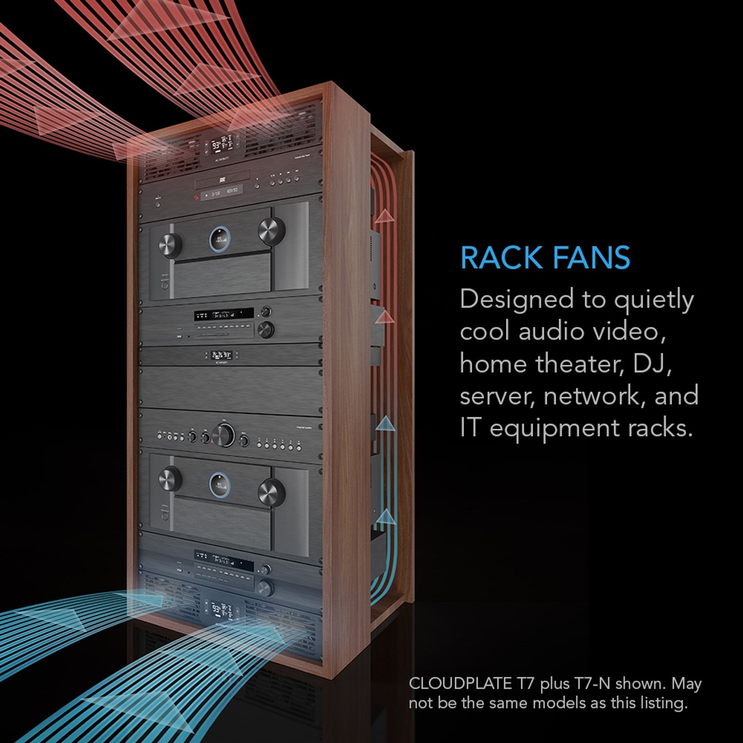Cloudplate T1-N, Quiet Rack Cooling Fan System 1U, Intake
